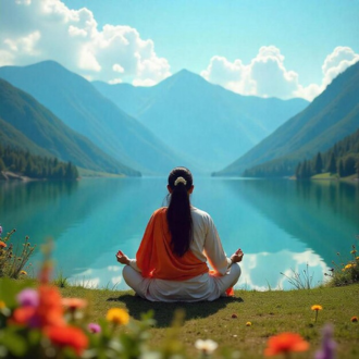 Woman journaling and reflecting with a cup of tea